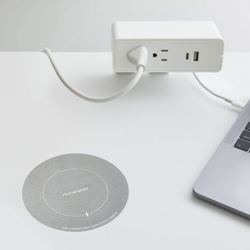 NeatCharge, Wireless Underdesk Charger with Gray Sticker and Alignment Sensor, Black - Humanscale